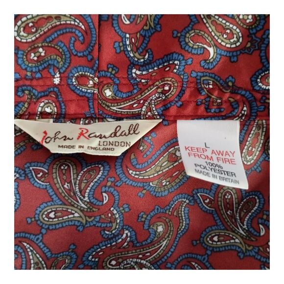 John Randall London Robe Belted Long Sleeve Paisley Men's Large - Picture 5 of 5
